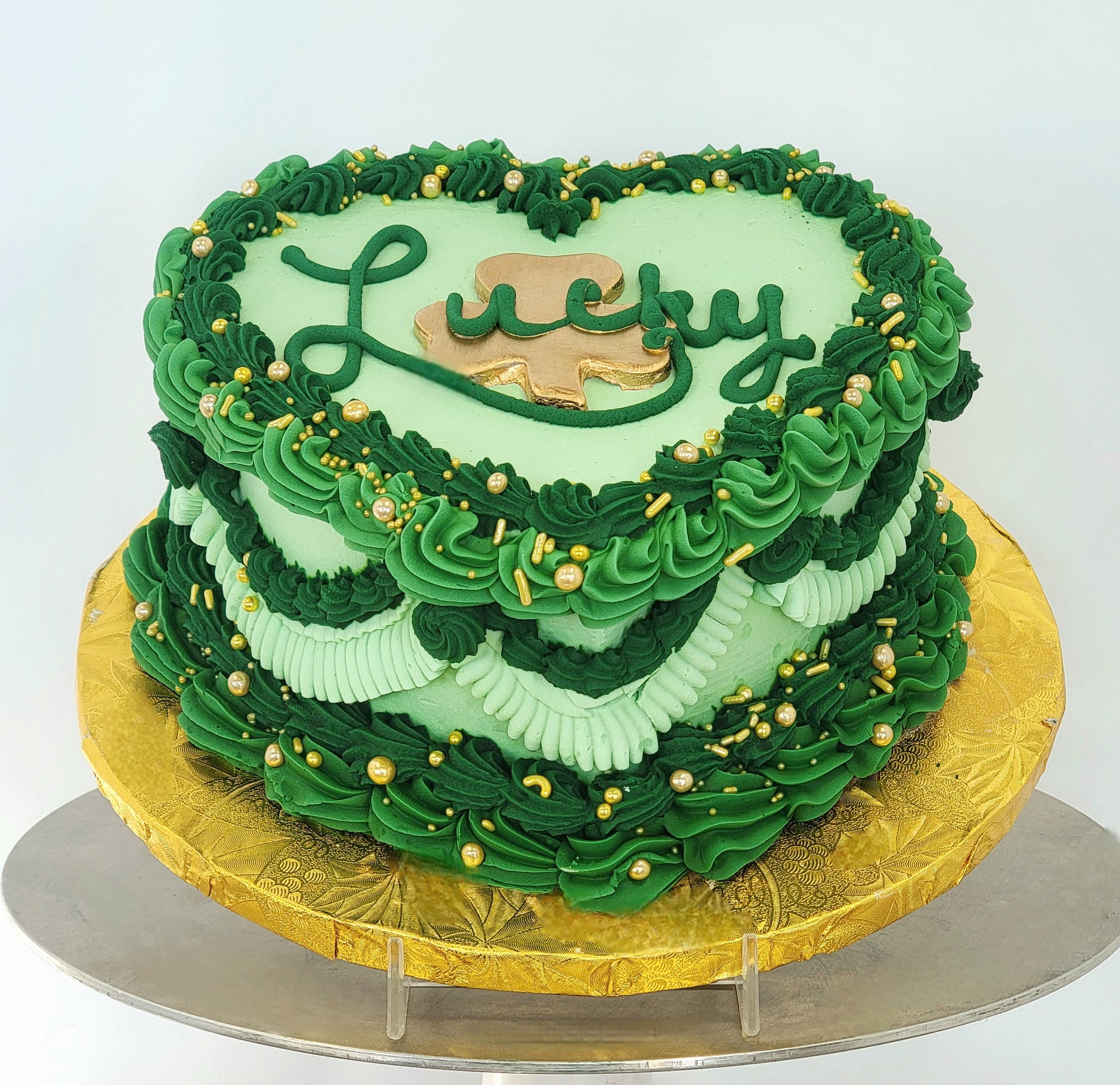 Lucky Green Heart (3 layer) | Local Pickup at Dewey's Bakery