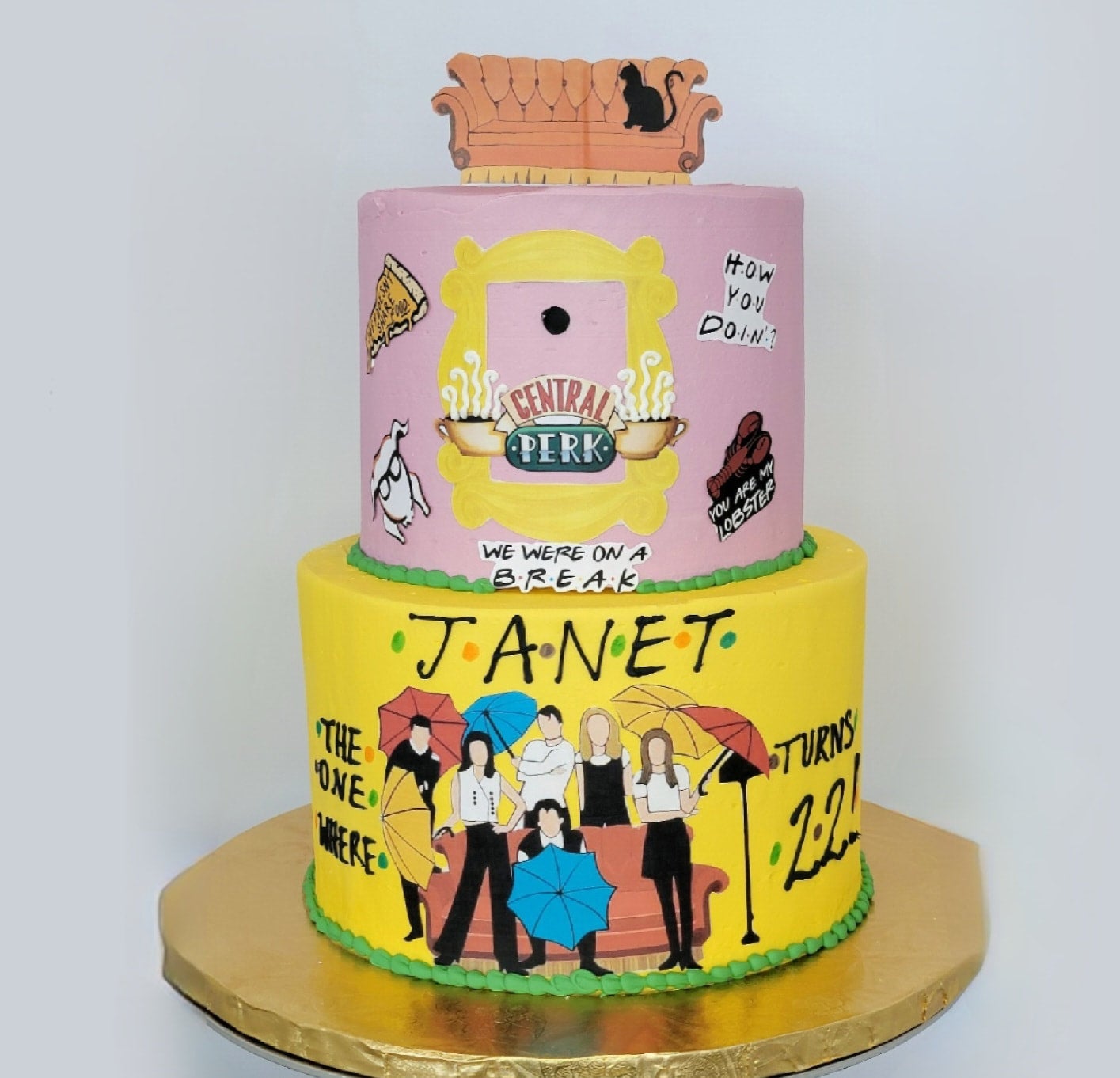 Friends (2 Tier Cake) Local Pickup at Dewey's Bakery