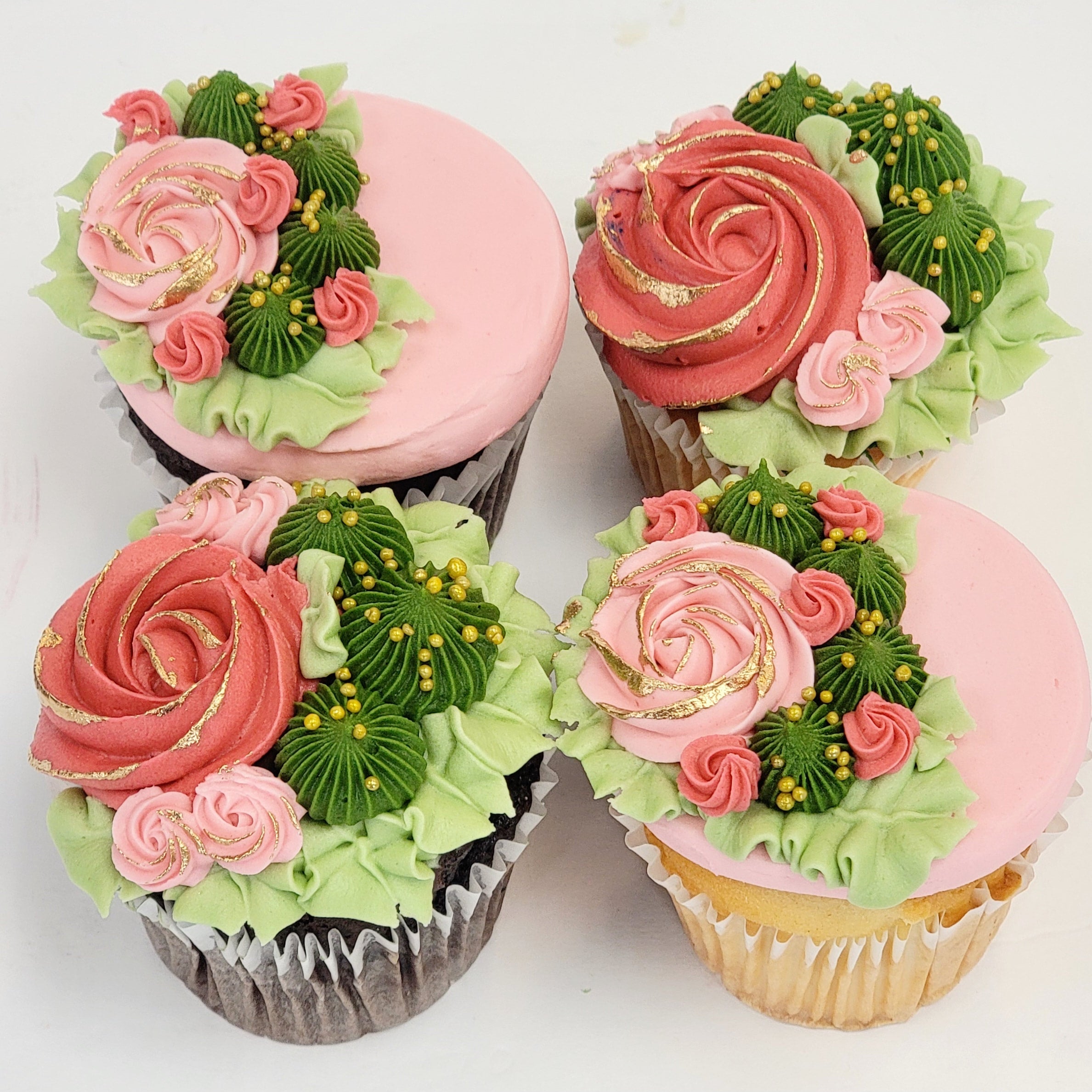 Blush Floral Cupcakes
