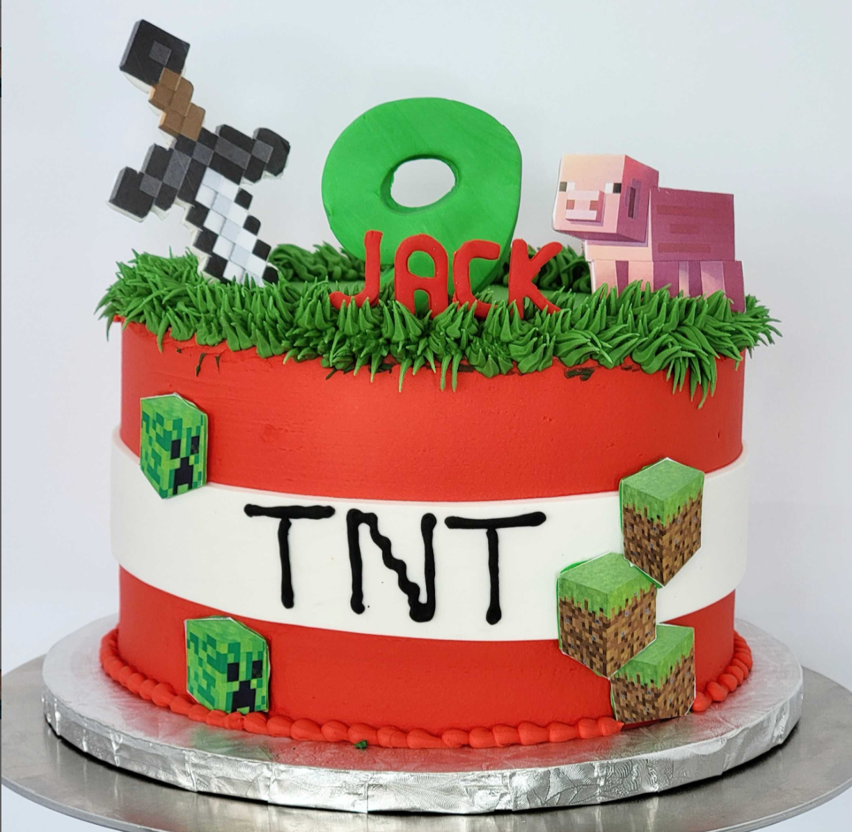 Minecraft Theme Two Tier Cake